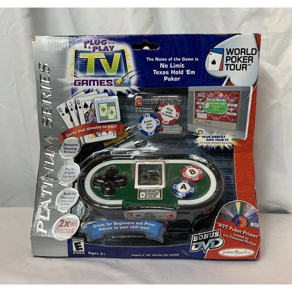 WORLD POKER SERIES TOUR‎ Plug & Play TV Game No limit Texas Hold Em Jakks NEW